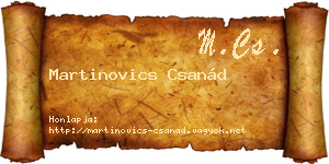 Martinovics Csanád névjegykártya