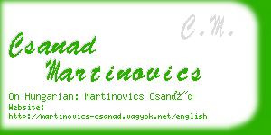 csanad martinovics business card